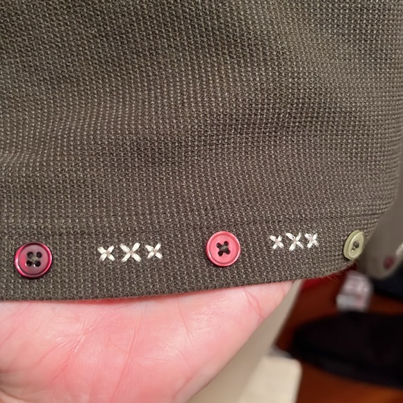 EUC Christopher & Banks olive green for zip cardigan - Picture 9 of 14